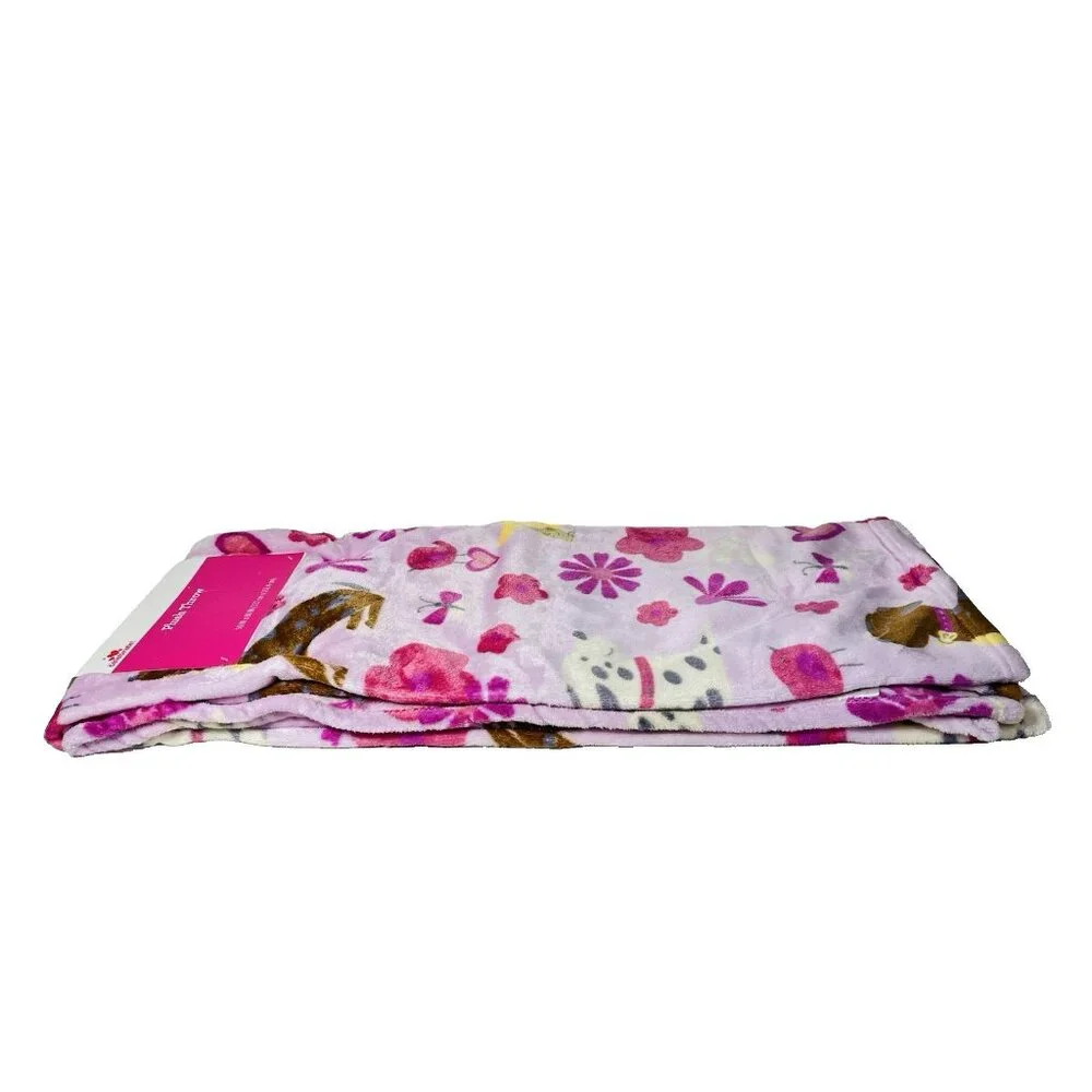 Way To Celebrate Cute Puppy Dogs Velvet Plush Throw Blanket 50